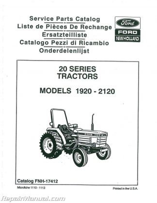 FORD NEW HOLLAND 1920 2120 TRACTOR SERVICE REPAIR MANUAL TECHNICAL SHOP BOOK 