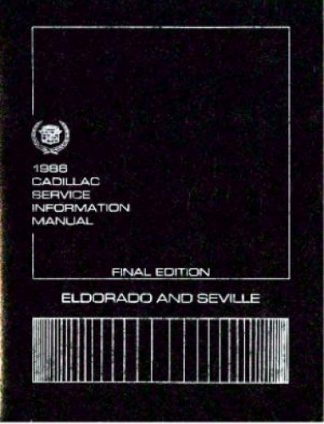 1986 Cadillac Eldorado and Seville Service Information Repair Manual Used