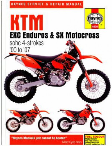 Haynes KTM EXC Enduro, SX Motocross 2000-2007 Motorcycle Repair Manual