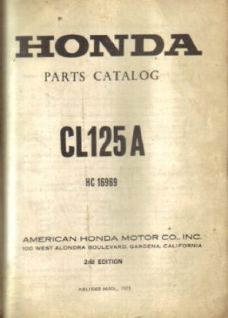 Official Honda CL125A Scrambler Parts Manual