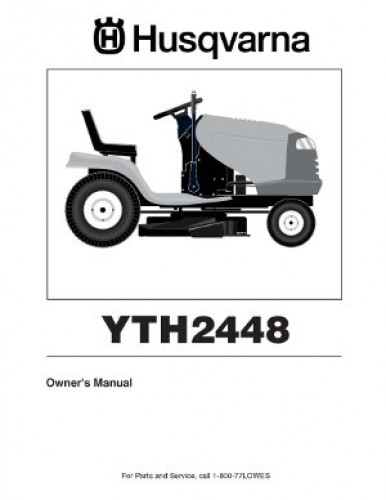 Husqvarna YTH2448 Riding Lawnmower Owners Manual