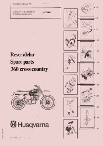 Official 1974-1975 Husqvarna 400 WR Factory Parts Manual