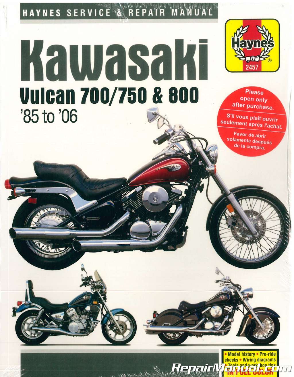 Haynes Kawasaki Vulcan 700 750 800 1985-2006 Service Manual