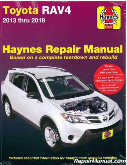 Haynes Toyota Rav4 2013 2018 Auto Repair Manual