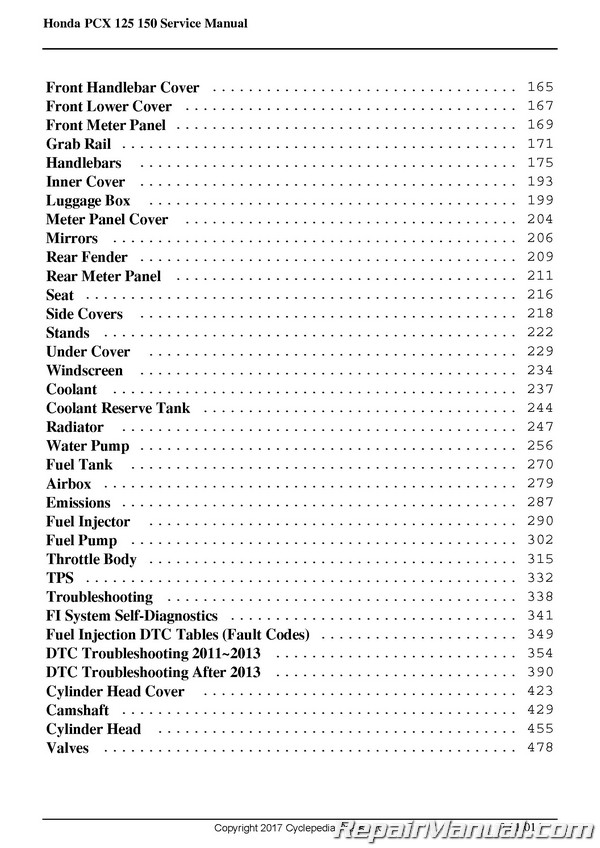 Honda 2011 2018 Pcx 125 150 Cyclepedia Printed Scooter Service Manual