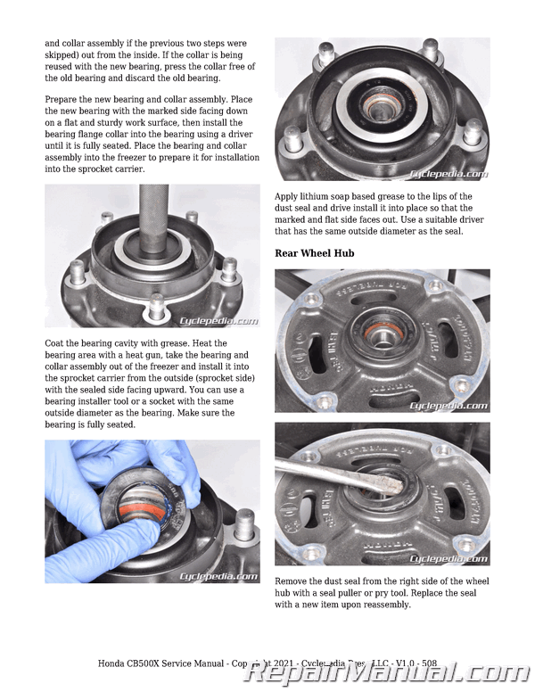 Honda CB500X Service Manual Printed Cyclepedia