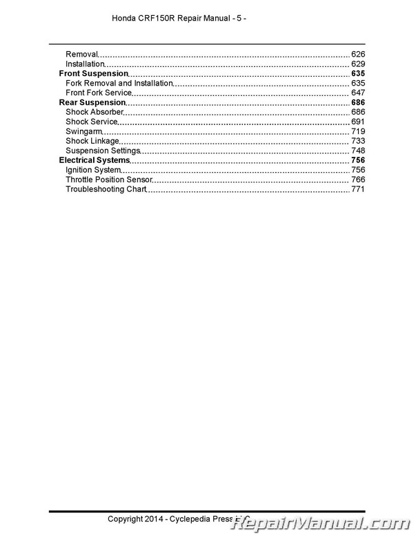 Honda Service Chart