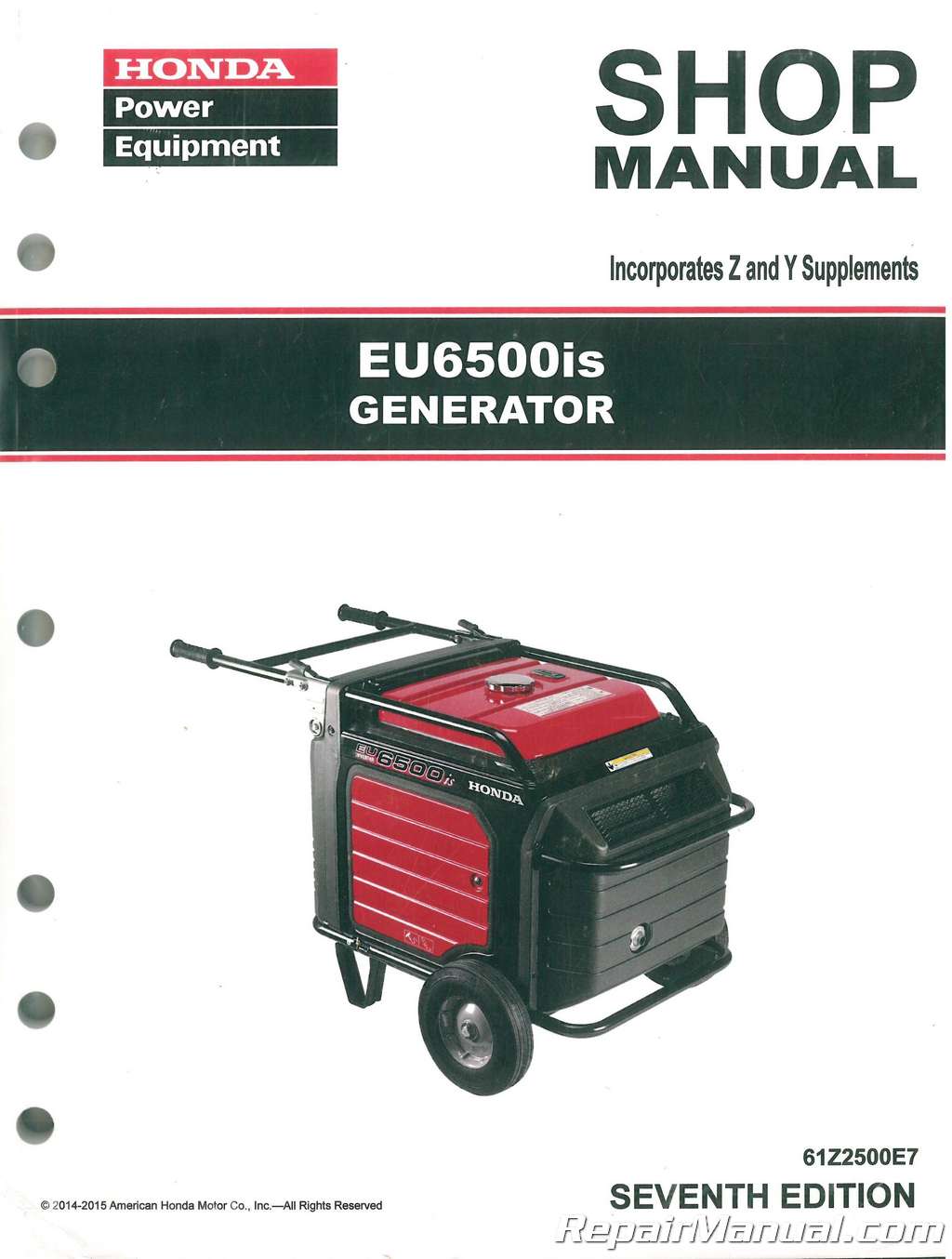 Honda EU6500 EU6500is Generator Service Repair Shop Manual