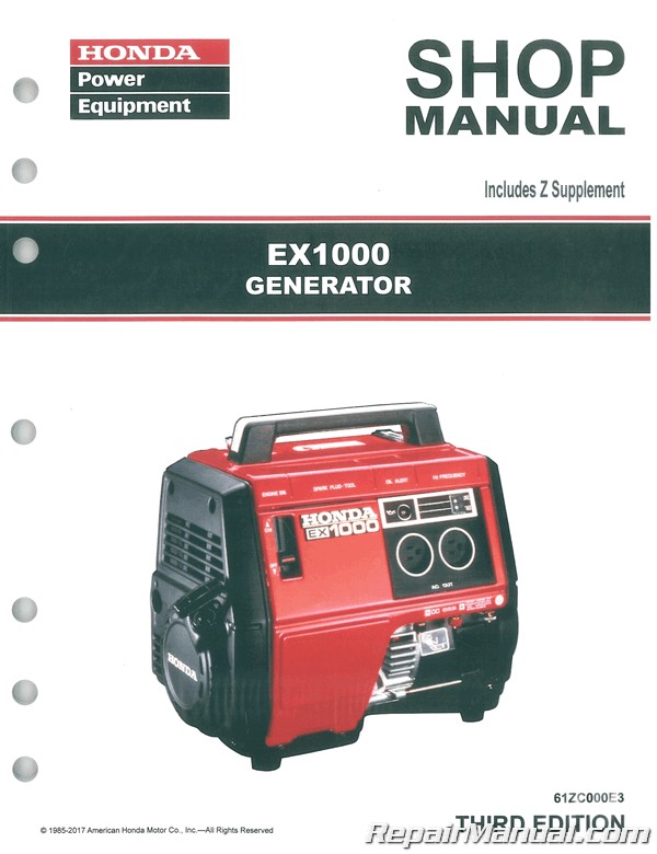 Honda Ex1000 Generator Shop Manual
