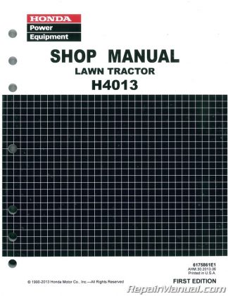 Honda H4013 Lawn Tractor Manual