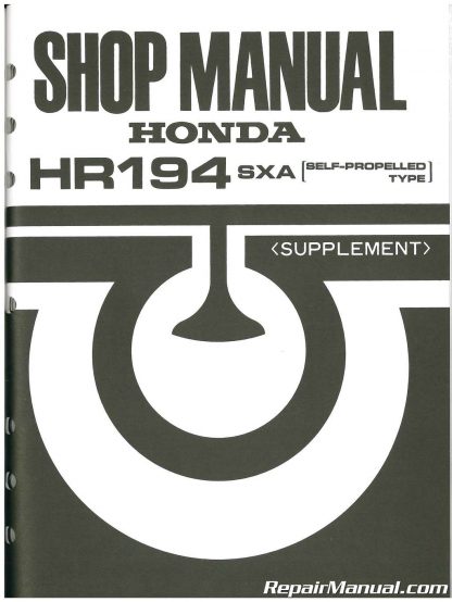 Honda HR194 HR214 HRA194 And HRA214 Lawn Mower Shop Manual