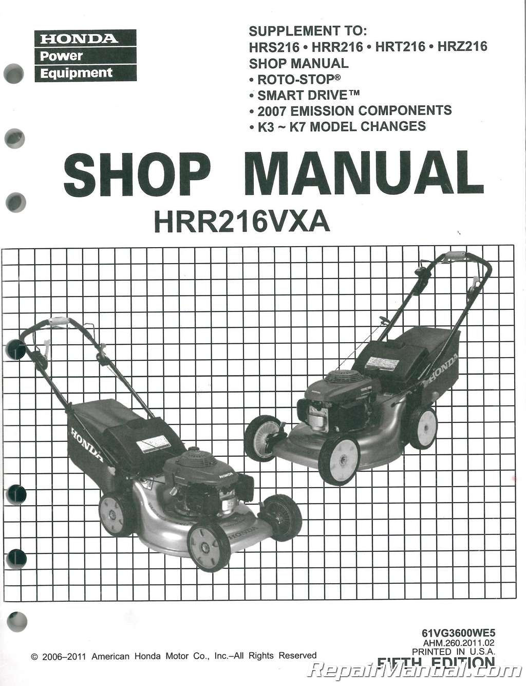 Honda Lawn Mower Service Manuals Online : Honda Lawn Mower Repair