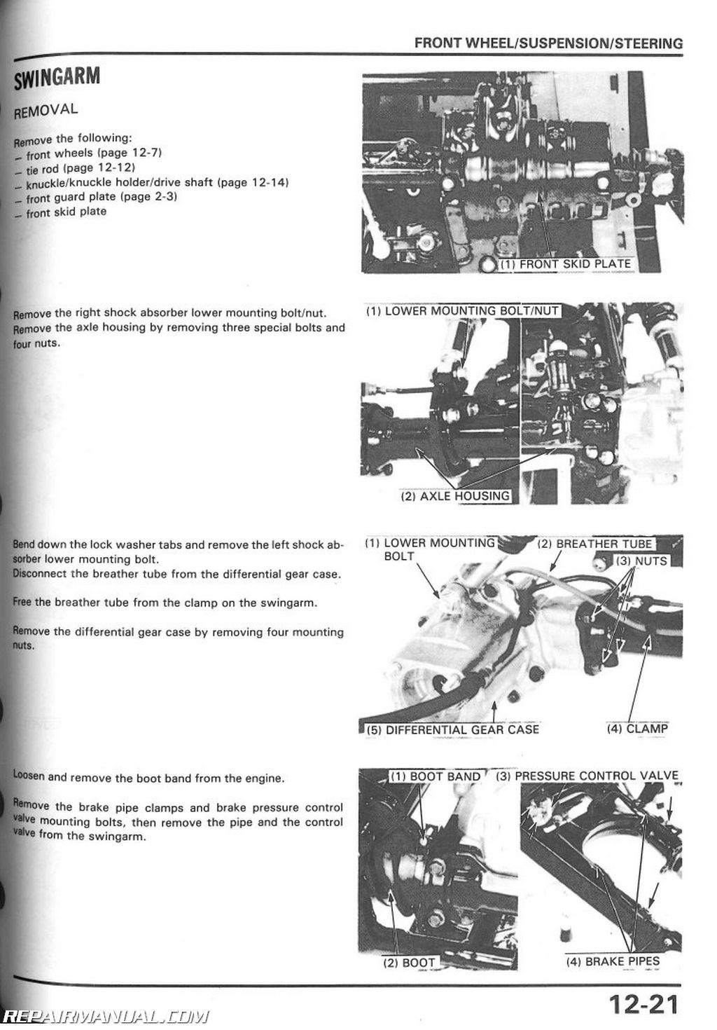 1986-1989 Honda TRX350 D Fourtrax Foreman ATV Repair Manual honda 420 rancher 4x4 wiring schematic 