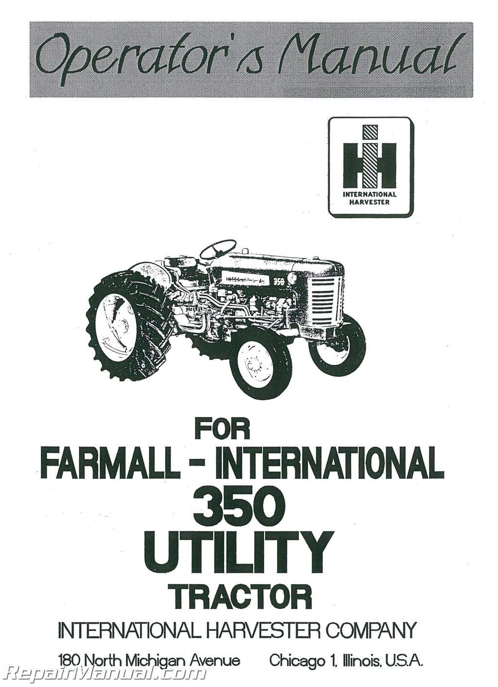 International Farmall 350 Utility 544 574 674 2544 C-200 Gas Engine Parts Manual 