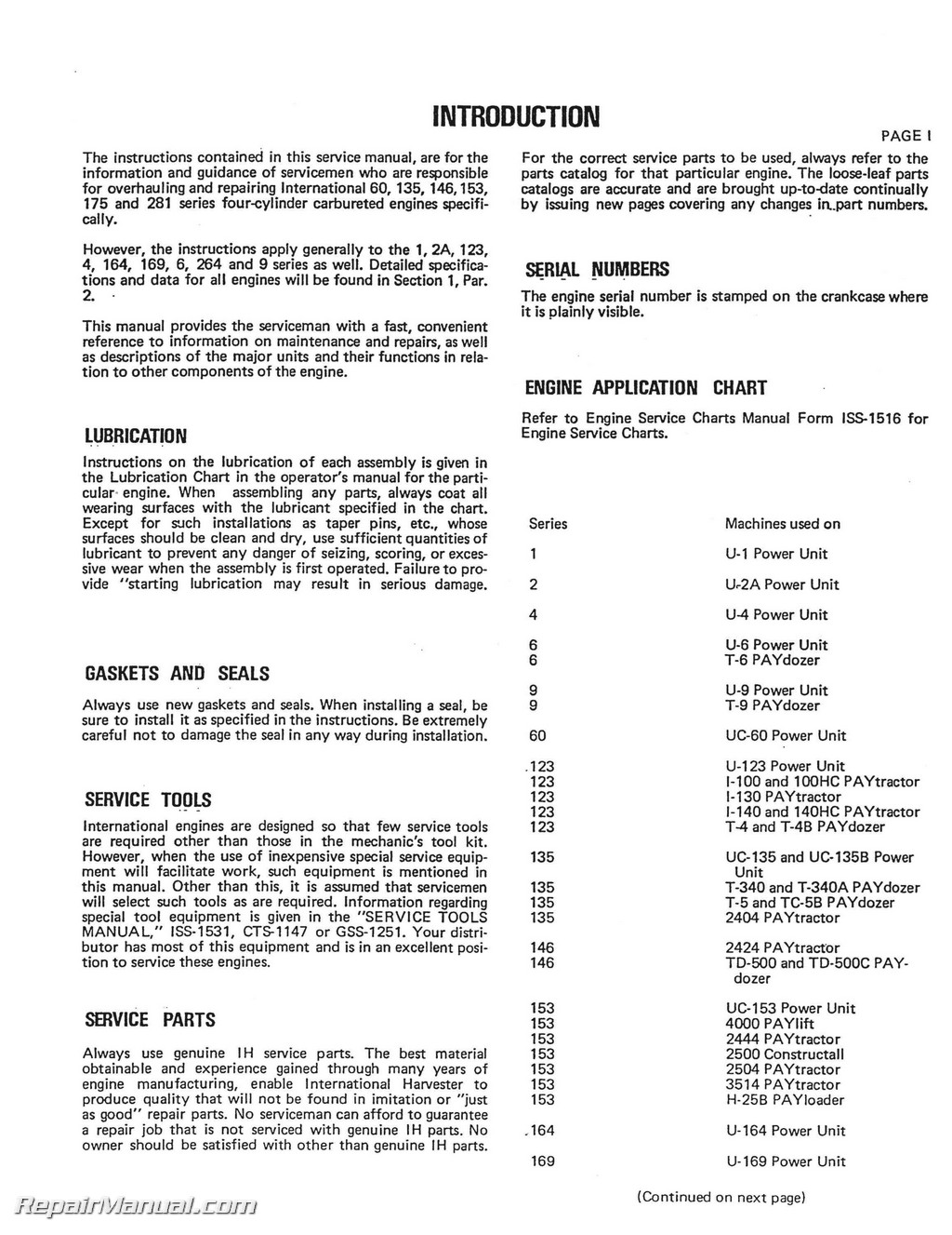 International IH FARMALL Model A Servicemans Shop Service Guide manual 