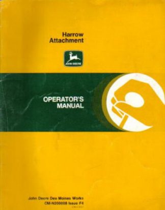 John Deere Harrow Attachment Factory Operators Manual