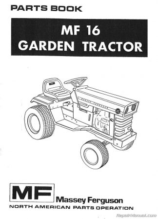 Massey Ferguson Mf16 Garden Tractor Parts Manual