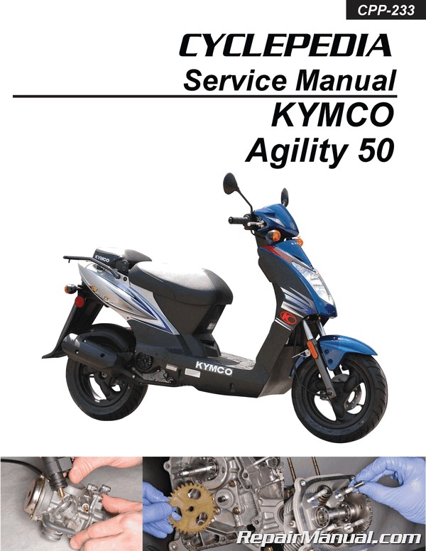 Kymco Agility 50 Scooter Printed Service Manual by