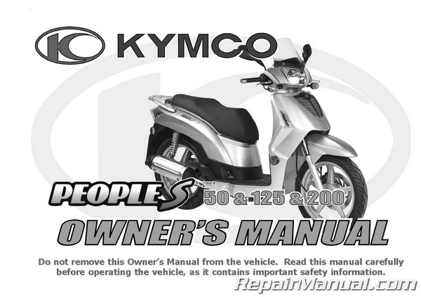 entusiasmo Aplicar Pesimista Kymco People S 50/125/200 Scooter Owners Manual