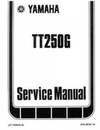 Official 1980 Yamaha TT250G Factory Service Manual