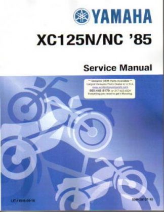 Official 1985-2001 Yamaha XC125 Riva Factory Service Manual