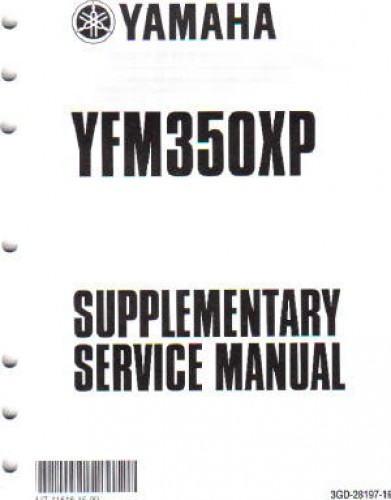 Used Official 2004 Yamaha YFM350XS Warrior Factory Manual Supplement