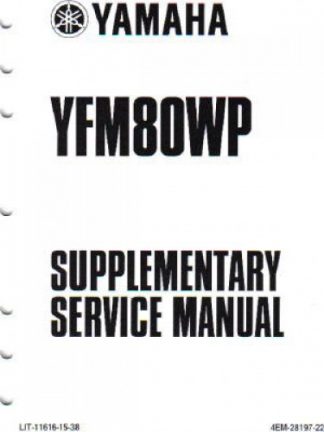 Official 2002 Yamaha YFM80WP Factory Service Manual Supplement