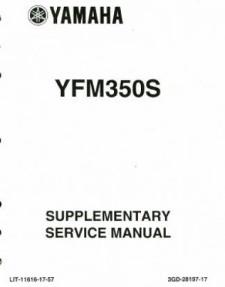 Official 2004 Yamaha YFM350S Factory Service Manual Supplement