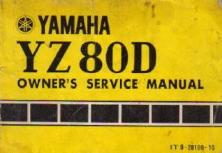 1977 Yamaha YZ80D Motorcycle Owners Service Maintenance Manual