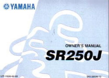 Official 1982 Yamaha SR250 Exciter Motorcycle Factory Owners Manual