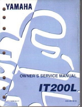Official 1984 Yamaha IT200L Factory Service Manual