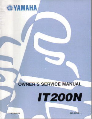 Official 1985 Yamaha IT200N Factory Service Manual