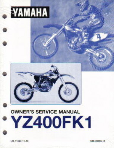 Used 1998 Yamaha YZ400FK1 Motorcycle Factory Owners Service Manual
