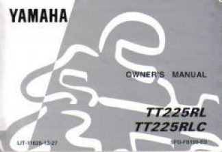 Official 1999 Yamaha TT225RL RLC Motorcycle Owners Manual