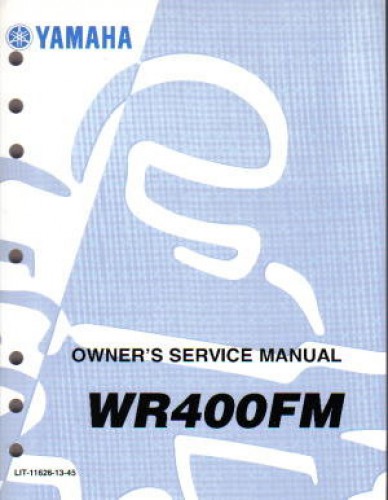 Official 2000 Yamaha WR400FM Factory Owners Service Manual