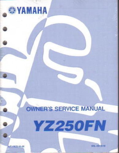 Official 2001-2002 Yamaha YZ250F Factory Owners Service Manual
