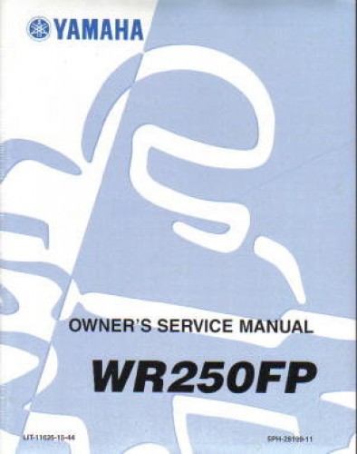 Official 2001-2002 Yamaha WR250F Factory Owners Service Manual