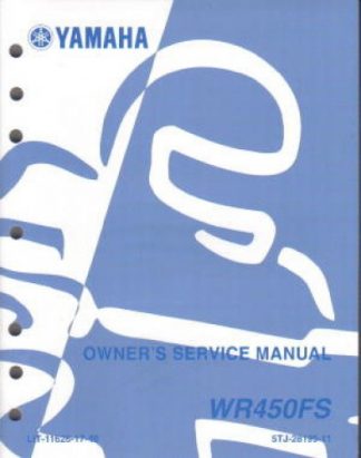 Official 2004 Yamaha WR450FS Motorcycle Factory Owners Service Manual