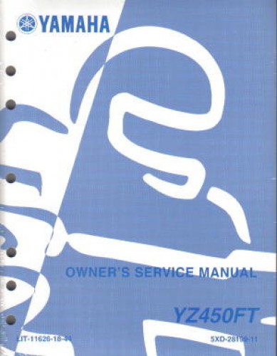 Used 2005 Yamaha YZ450FT Motorcycle Factory Owners Service Manual
