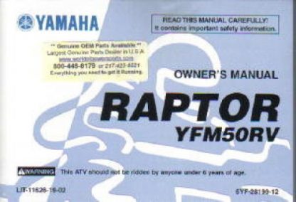 Official 2006 Yamaha YFM50RV Raptor ATV Owners Manual