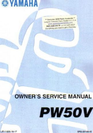 Official 2006 Yamaha PW50V Motorcycle Factory Service Manual