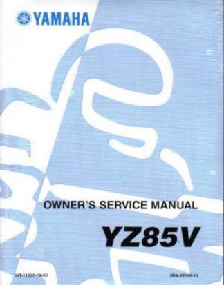 Official 2006 Yamaha YZ85V Motorcycle Factory Owners Service Manual