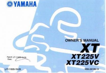 Official 2006 Yamaha XT225V Motorcycle Factory Owners Manual