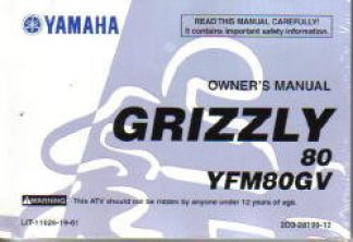 Official 2006 Yamaha YFM80GV Grizzly Owners Manual