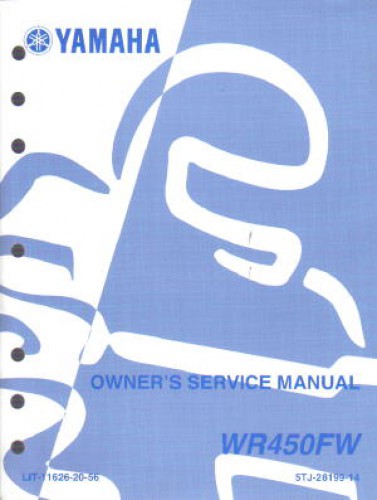 Official 2007 Yamaha WR450FW Motorcycle Factory Owners Service Manual