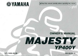 2009 Yamaha YP400 Majesty Scooter Owners Manual