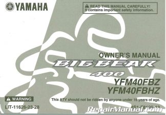 2010 Yamaha YFM400 Big Bear 400 4X4 Owners Manual