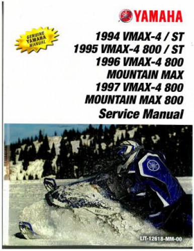 Official 1994-1997 Yamaha V Max 4 And V Max 4800 VX750 And VX800 Snowmobile Factory Service Manual