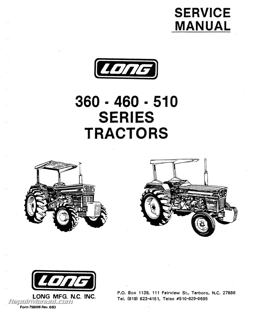 Long 360 460 510 Series Tractor Service Manual