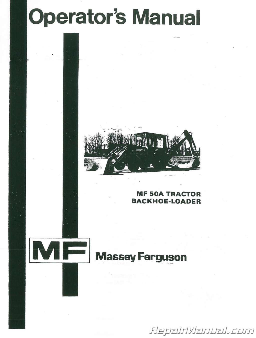 MASSEY FERGUSON MF50E TRACTOR LOADER BACKHOE DIGGER MF 50E WORKSHOP MANUAL 
